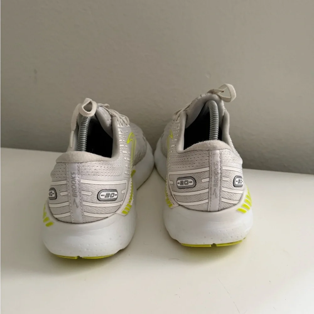 Brooks glycerin 20 Cream and Neon Yellow Running Shoes - Picture 6 of 8